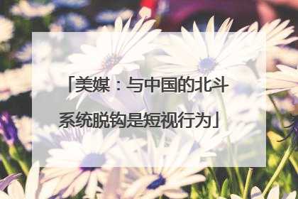 美媒：与中国的北斗系统脱钩是短视行为